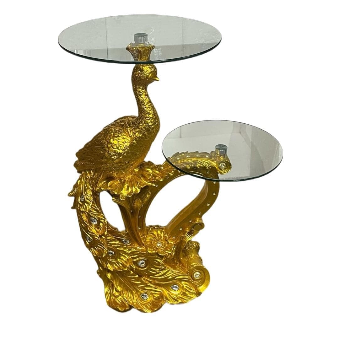 Base/Pedestal De Pavo Real Dorado 39"X19" - Botánica Orisha