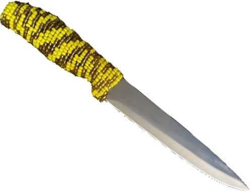 Cuchillo Forrado en cuentas para Oshun 14" L - Botánica Orisha
