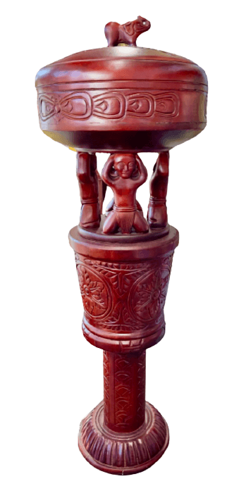 Pedestal De Madera Con Batea Para Orula/Ifa - Botánica Orisha