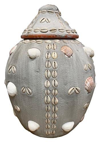 Tinaja Grande para Olokun decorada con Conchas 17"X13" - Botánica Orisha